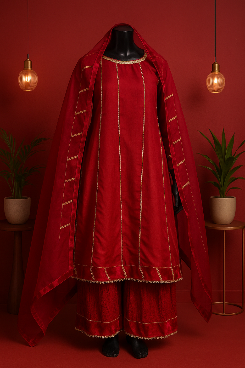 Rang-e-Mohabbat – Red Chiffon 3Pc Suit