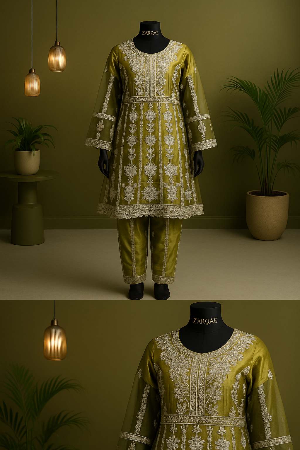 Rang-e-Noor – Net 3Pc Frock with Tila Embroidery