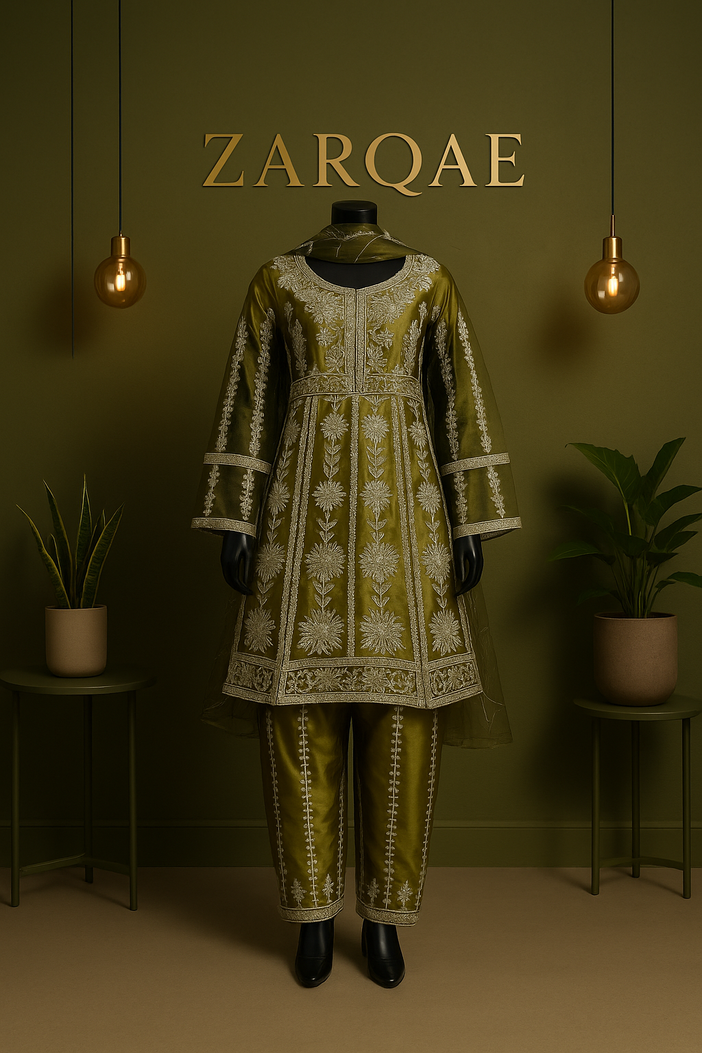 Rang-e-Noor – Net 3Pc Frock with Tila Embroidery