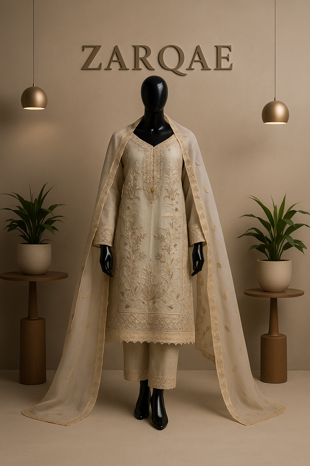 Noor-e-Jilwa – Khadi Net 3Pc Suit with Sequin Embroidery