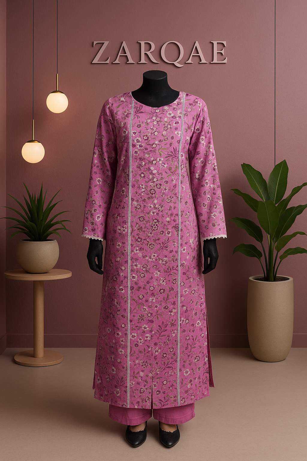 Rang-e-Naz – Mexcii Pink Printed Lawn 2Pc with Summer Freshness