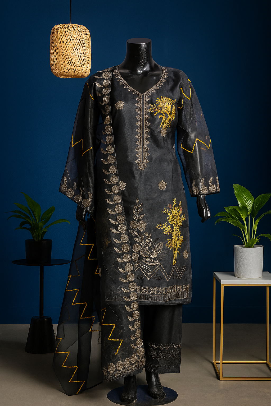 Rang-e-Siyaah – Black Organza 3Pc Suit