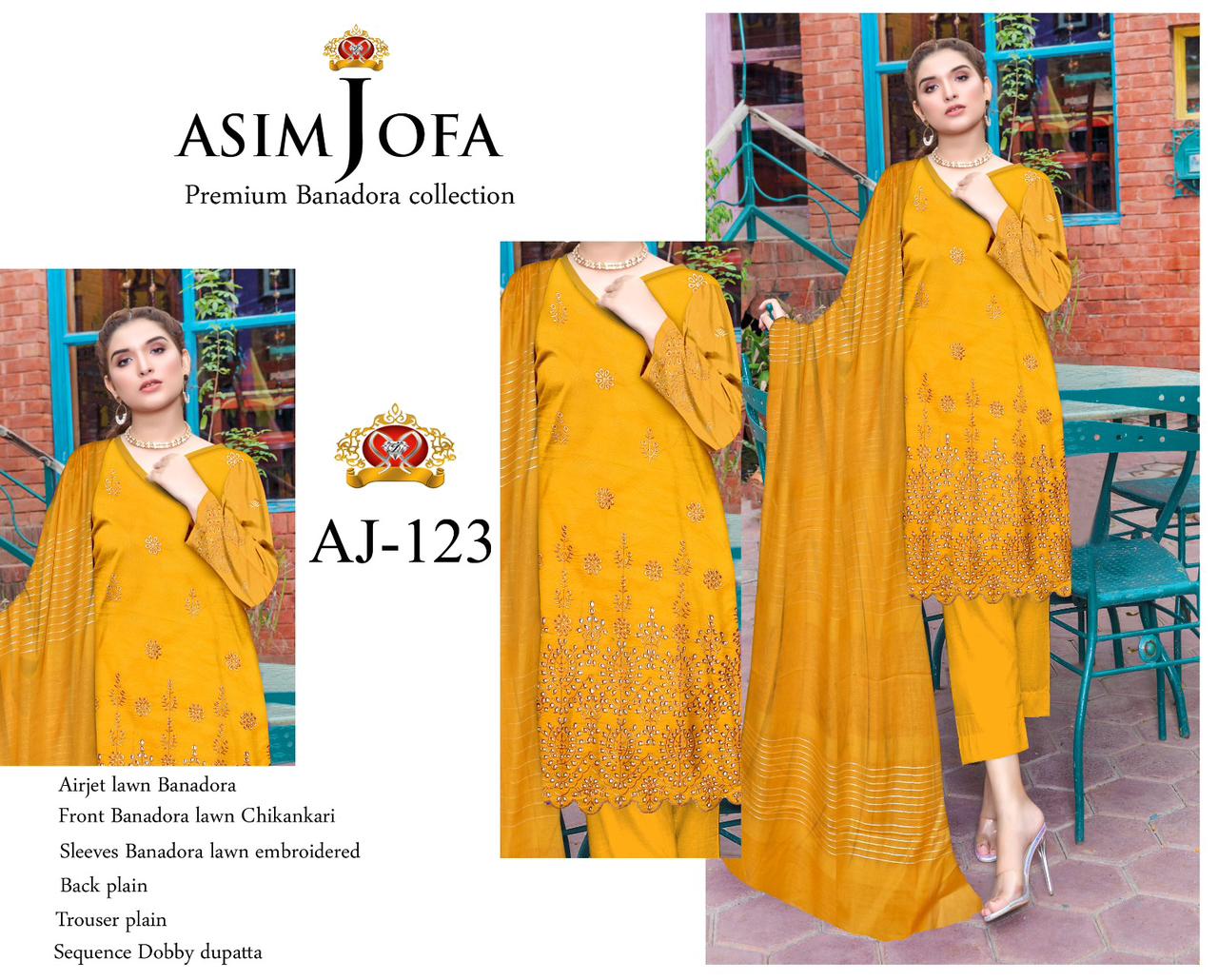 Naye Rang, Nayi Bahaar – Asim Jofa Bana Dora Lawn 3Pc