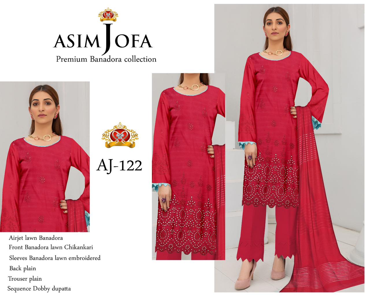 Naye Rang, Nayi Bahaar – Asim Jofa Bana Dora Lawn 3Pc