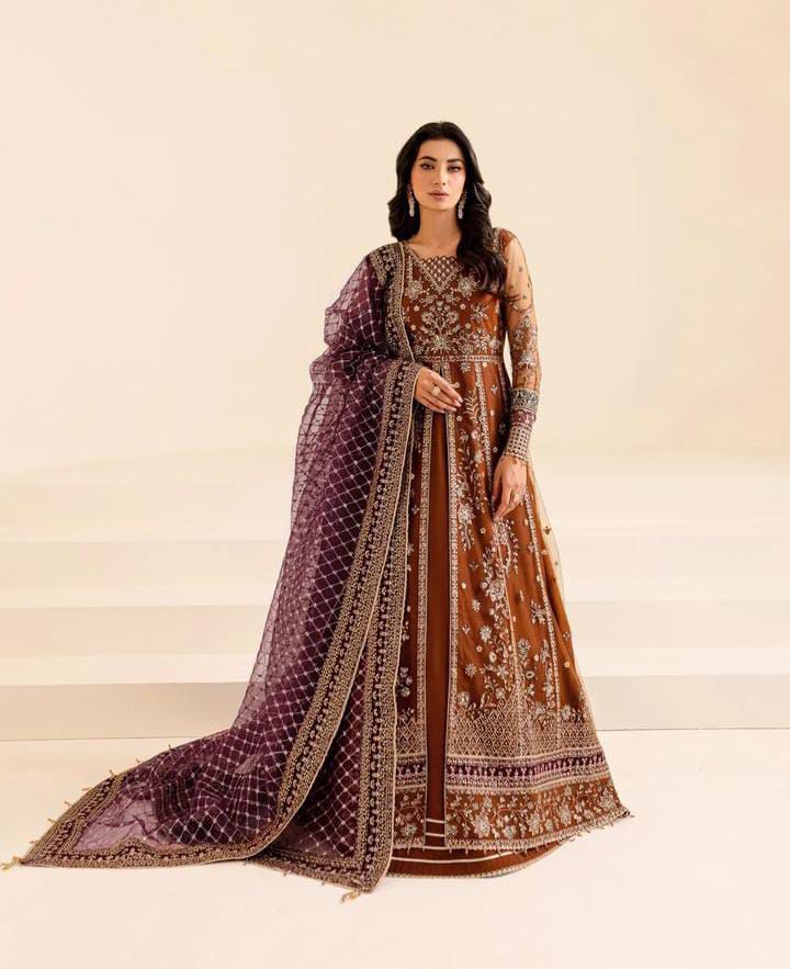 Farasha – Net Frock 3Pc Luxury Ensemble