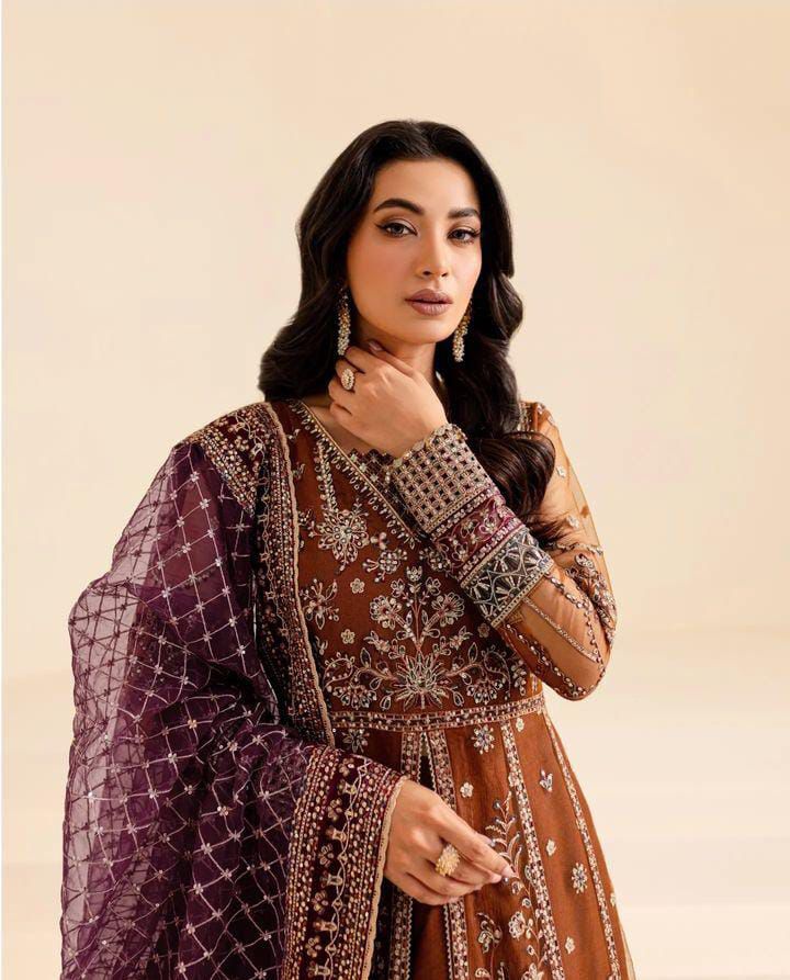 Farasha – Net Frock 3Pc Luxury Ensemble