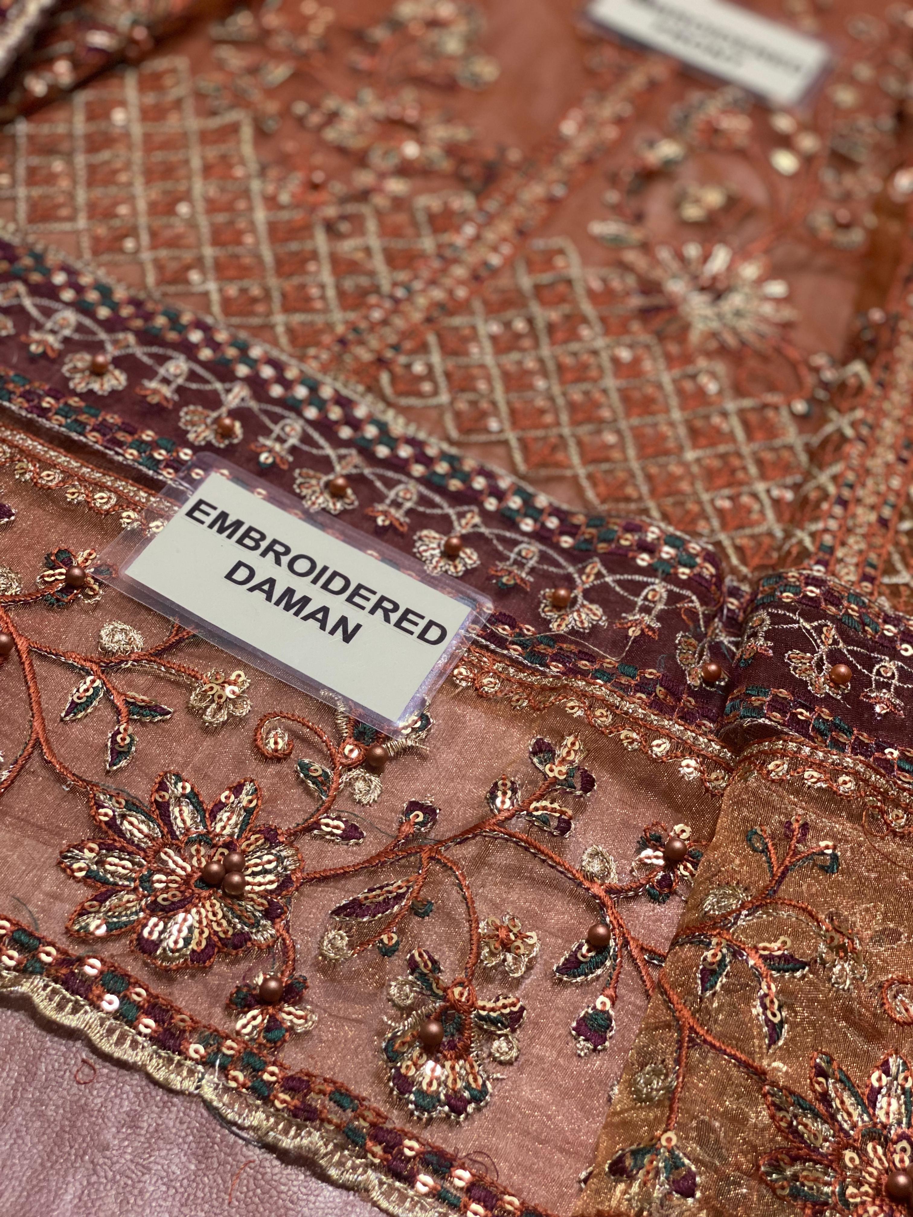 Farasha – Net Frock 3Pc Luxury Ensemble