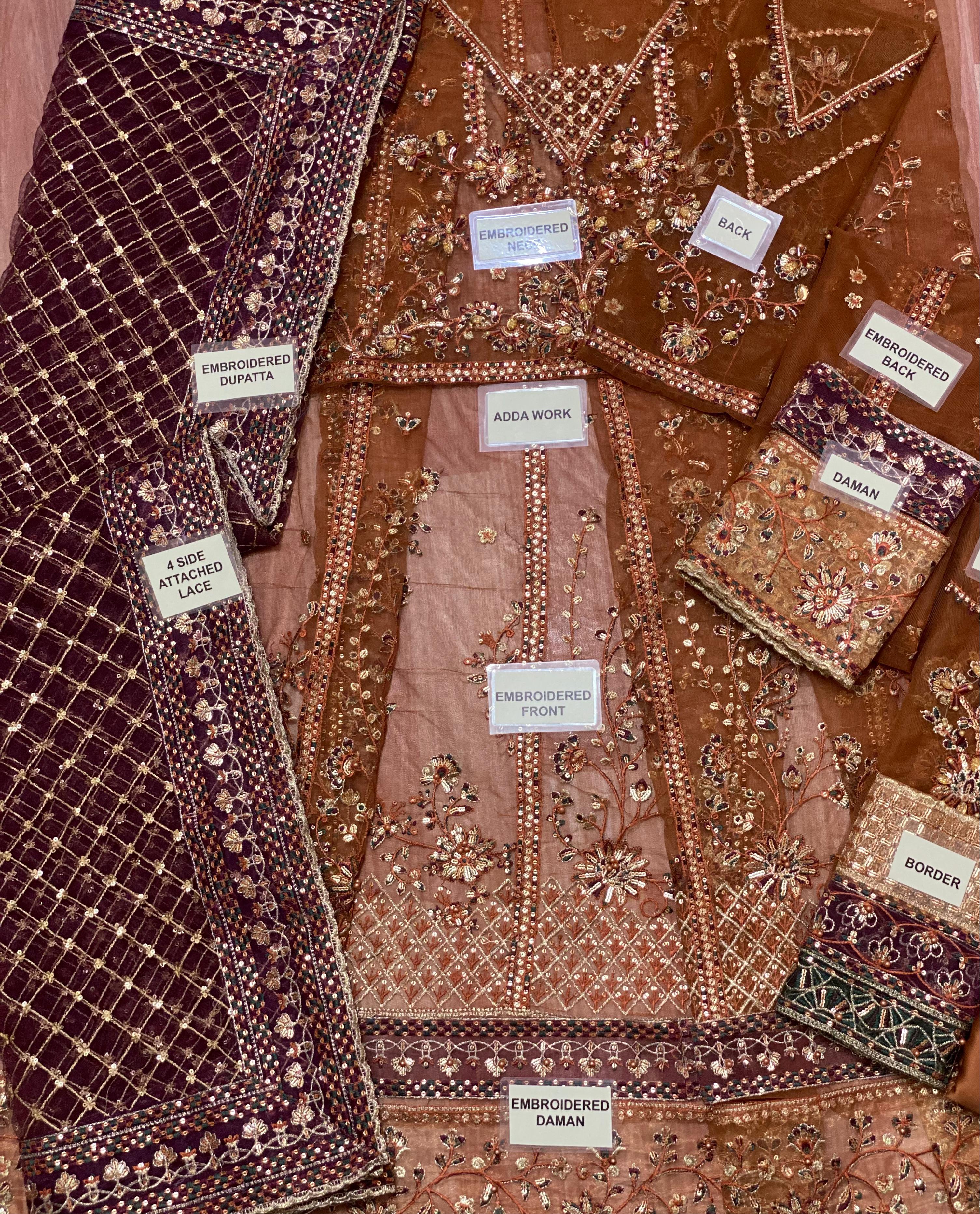 Farasha – Net Frock 3Pc Luxury Ensemble