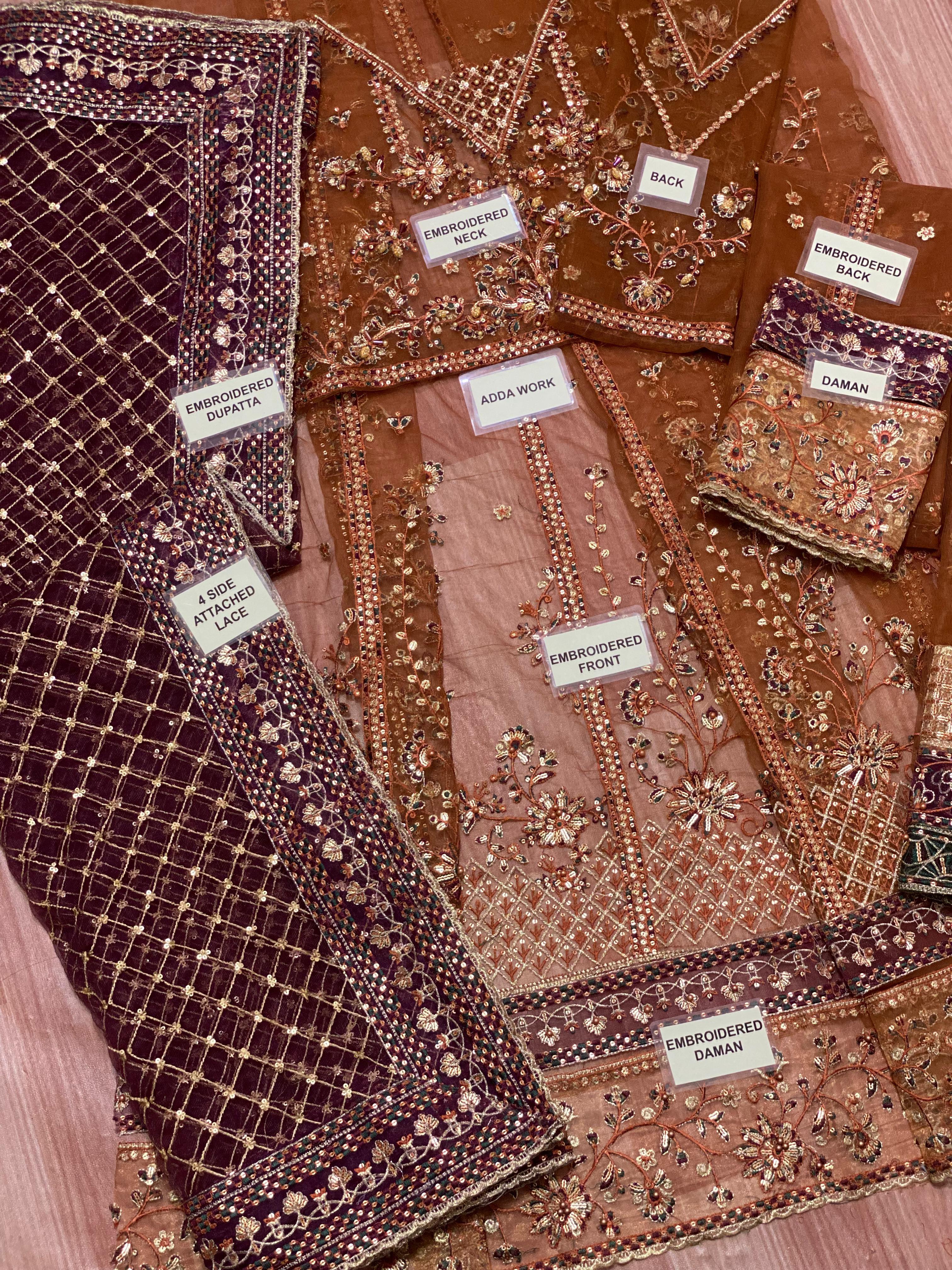 Farasha – Net Frock 3Pc Luxury Ensemble