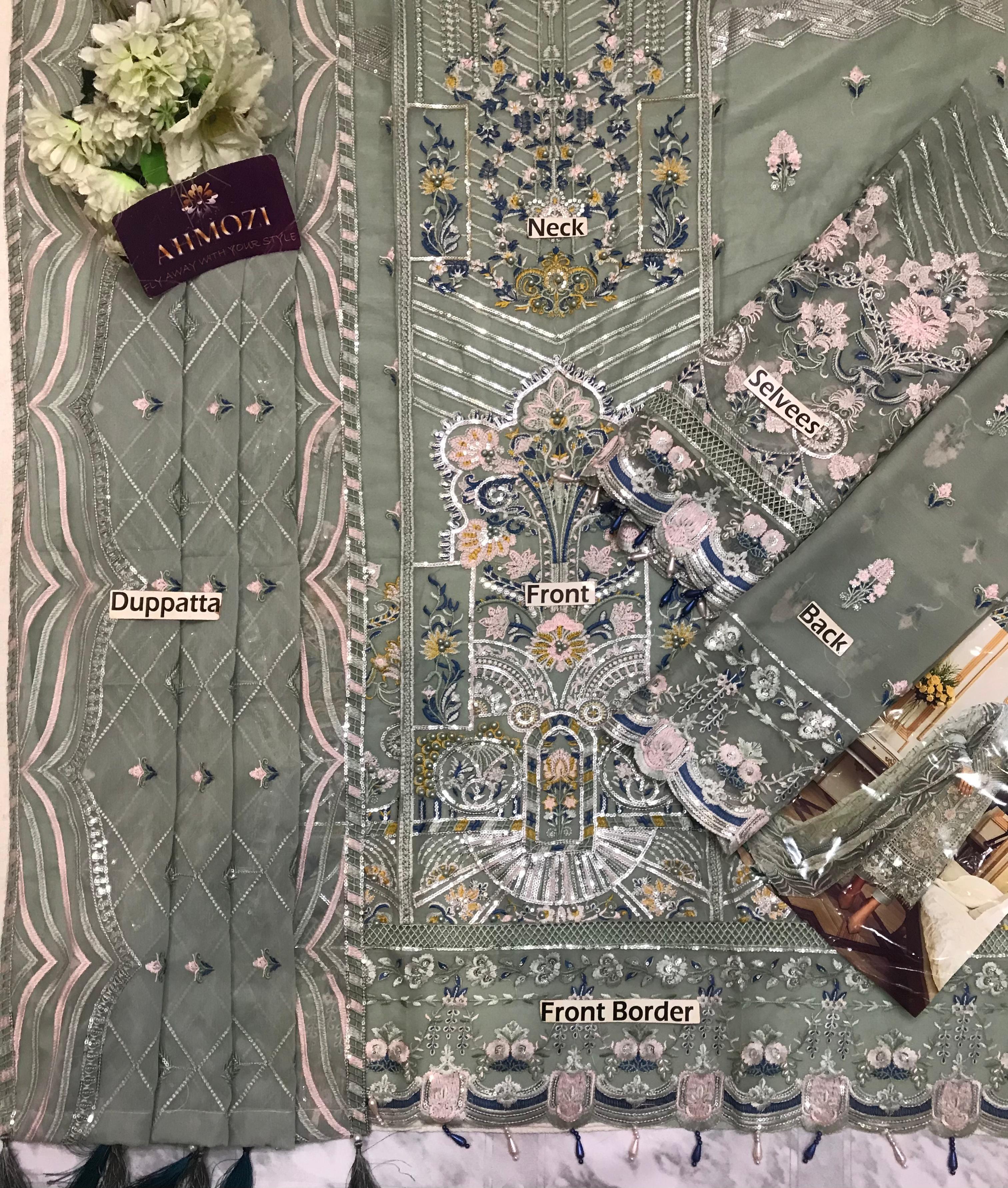 Ahmozi Presents – Adan Libas Chiffon Embroidered Collection