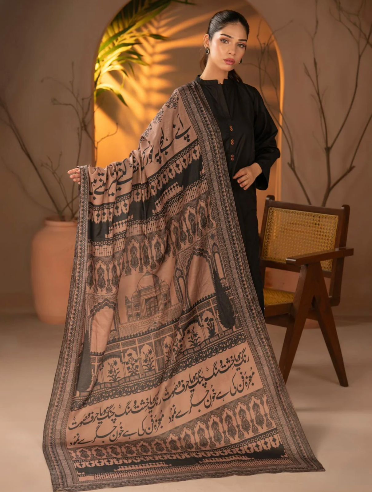 Taj Mahal odhni (Brown)