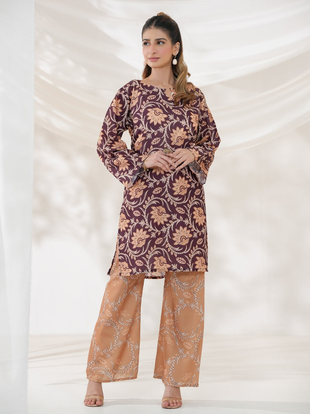 Mahjabeen Co-Ord Set (Maroonish)