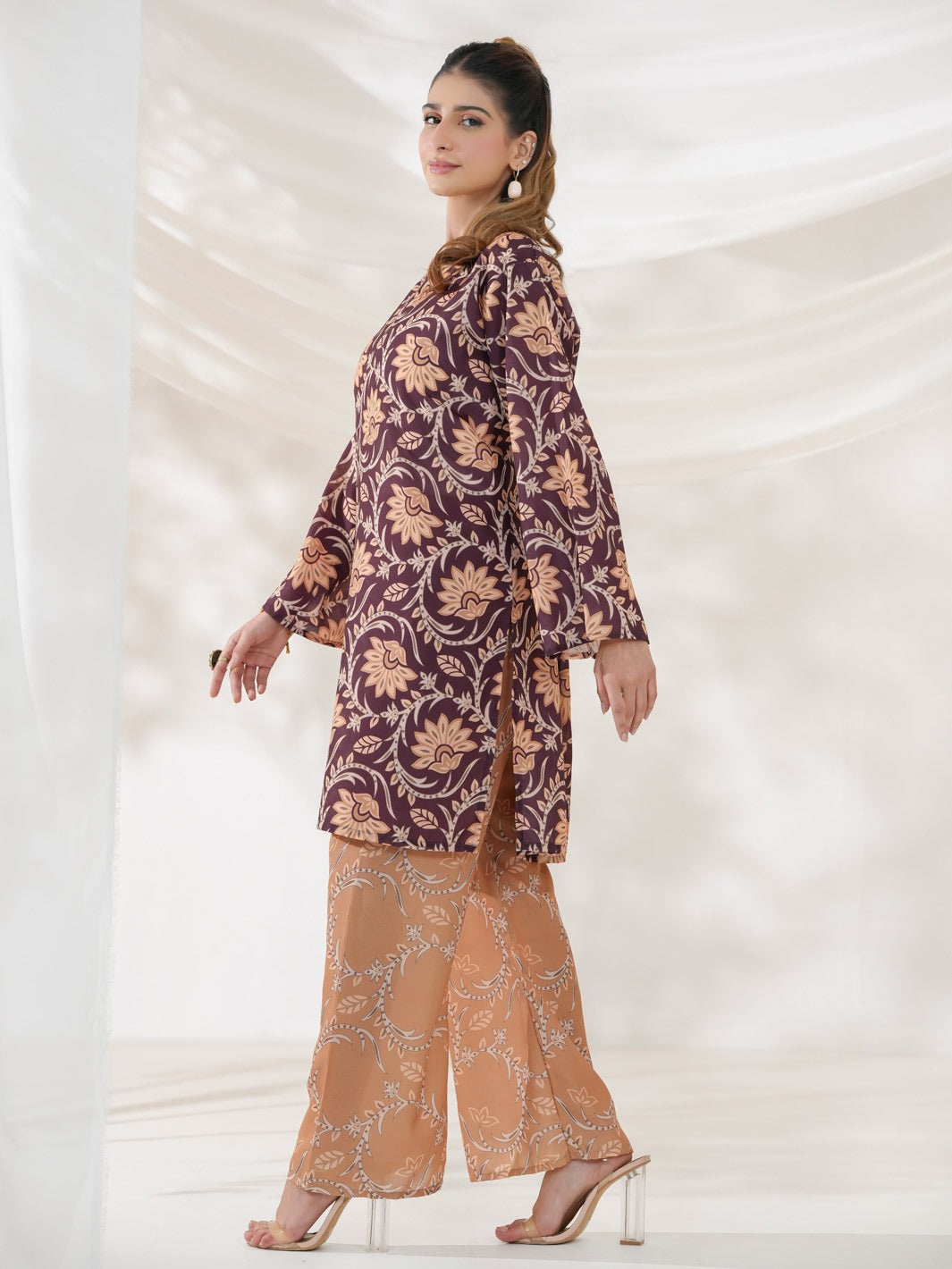 Mahjabeen Co-Ord Set (Maroonish)