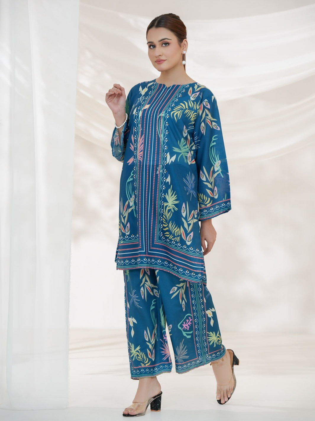 Umeed Co-Ord Set (Steel Blue)