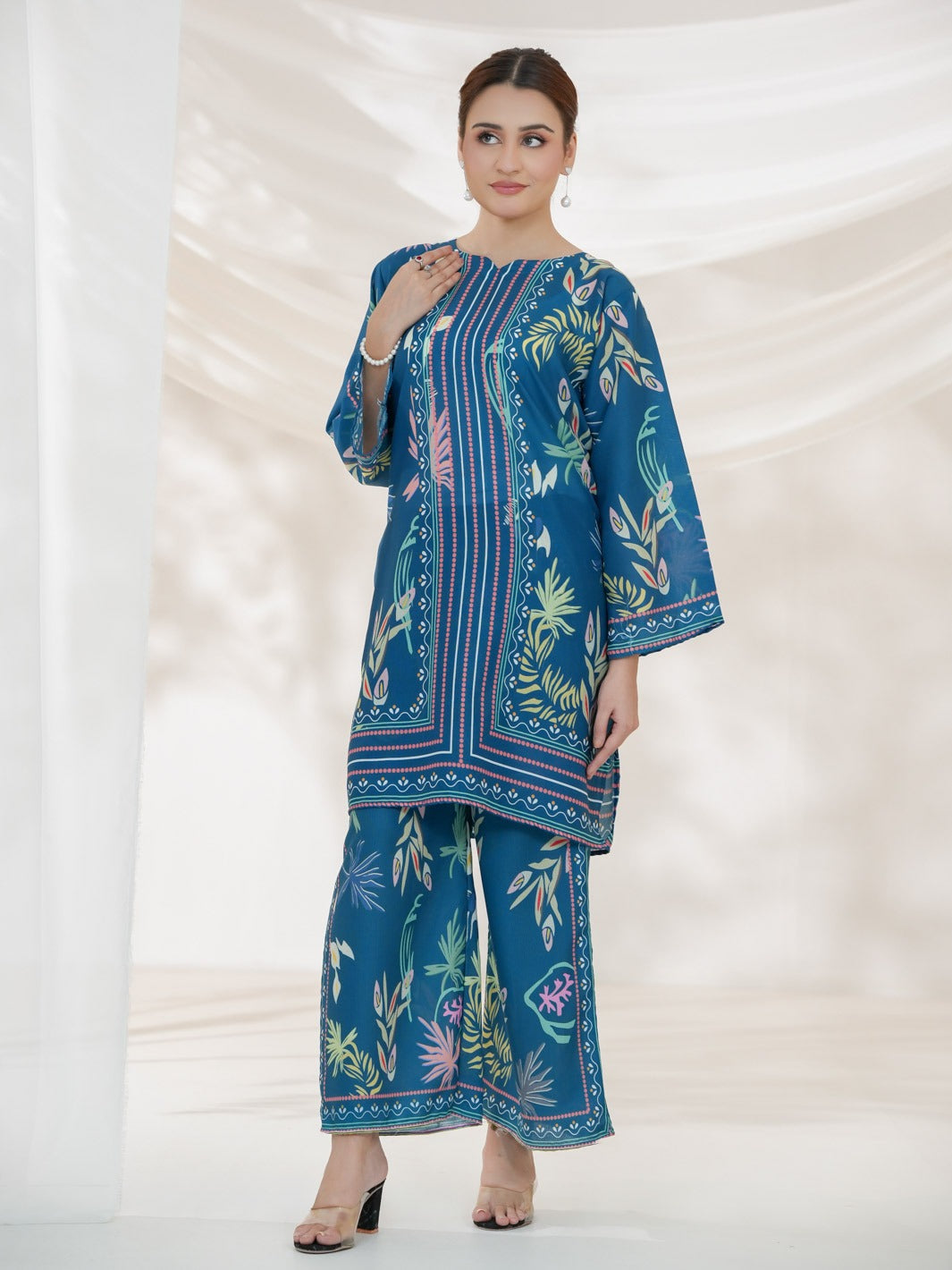 Umeed Co-Ord Set (Steel Blue)