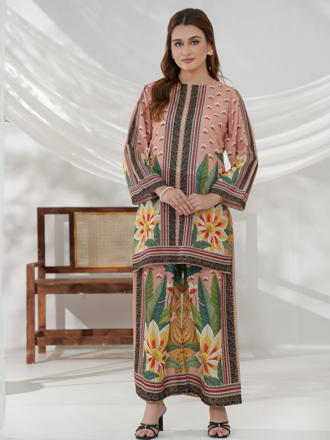 Rangrez Co-Ord Set (Peach)