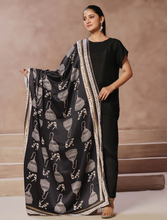 Jhumka Dupatta (Black)