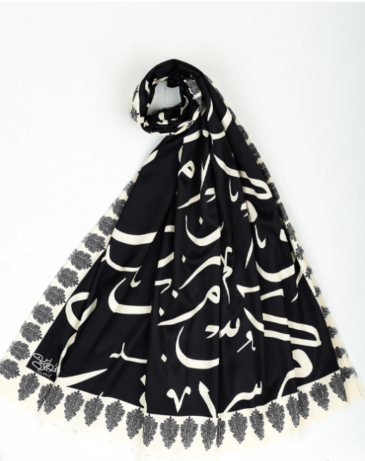 Huroof V2 Dupatta (Black)